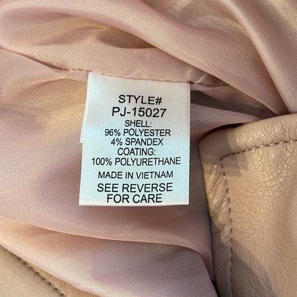 Zenana Star Moto Jacket Faux Leather, Pink Size Medium Bikercore Celestial - Picture 3 of 10